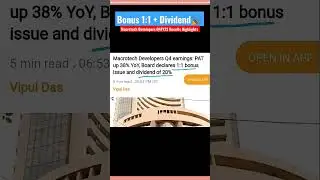 Bonus &bull; Dividend &bull; Macrotech Developers Q4FY23 Results Highlights #shorts #macrotech #bonus #update