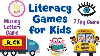 10 mins Literacy Games for Kids: I Spy and Missing Letters Game!