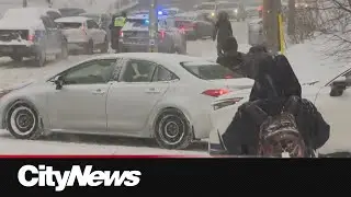 GTA snow storm: Commuters trek through severe weather
