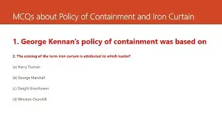 Policy of Containment PPSC MCQs || What is Iron Curtain in Hindi || Truman Policy of Containment