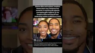 Simone Biles and husband Jonathan Owens share cozy Christmas Day moments in matching silk pajamas