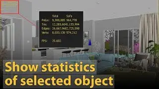 How to show statistics of selected object in 3dsMax