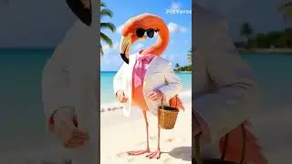 Very handsome flamingo 🦩 ❤️🥰 just chilling on the beach 😍☺️😊