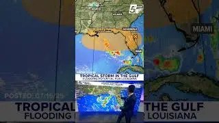 Tropical storm moving over Florida