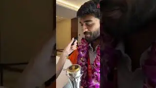 World Champion Gukesh D with the Trophy #chess