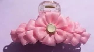 Cách làm kẹp tóc handmade hoa ruy băng organza | DIY flower hair clip tutorial