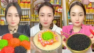Rainbow Fish Roe ASMR Eating Sounds | Colorful Texture Mukbang #287