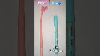 Pink vs blue  💙 💕stationery #schoolstationary #shorts #stationary #ytshorts #pinkvsblue #cute #love