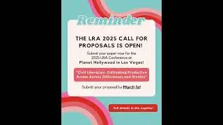 Call for Proposals Reminder
