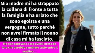 Mia madre mi ha strappato la collana di fronte a tutta la famiglia e ha urlato che sono egoista