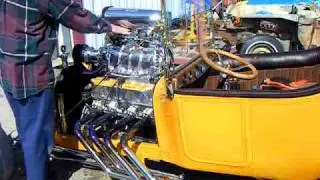 Blower on T-bucket installed by Hot Rod Express