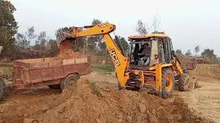 JCB 3DX Model Vs Masseyy 7250 Model Tractor Mitti Khudai Or Loading Trolley Me 