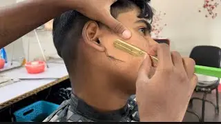 ASMR SCHOOL BOY BEARD SHAVING STRAIGHT RAZOR UNIQUE CLEAN SHAVE VILLAGE BARBER TUTORIAL AMAZING 😻 