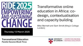 RIDE 2025 - Transformative online education in Africa