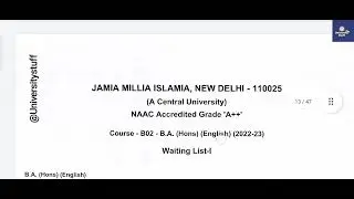 Jamia B.A English Cutoff 2022 | Jamia B.A English Entrance Result 2022| Jmi BA English result.