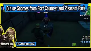 Dig up Gnomes from Fort Crumpet and Pleasant Park / Season 5 Quests / Fortnite Chapter 2