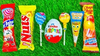 ASMR Most Popular Candys / some lots of colorful rainbow lollipop candy / unpacking chocolate eat