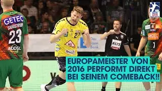 Sieben Tore bei der Premiere im L&ouml;wen-Trikot! Tobias Reichmann l&auml;uft im DHB-Viertelfinale hei&szlig;