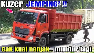 Mundur LAGii !! Dump Truk Kuzer Jengat² habis Nafas, Canter ngacir salip Hino di tanjakan batunuggul