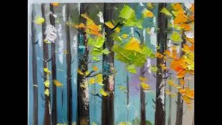 Original Colorful Forest Painting, Dreamy Natural Scenery Painting, Large Landscape Wall Art