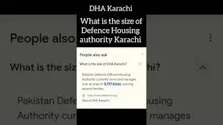 what is the size or DHA Karachi defence Housing authority #knowledge #dhakarachi