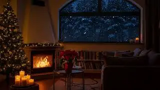 Christmas Piano Instrumental &mdash; Peaceful Fireplace Night, Candle Glow & Relaxing BGM for Home