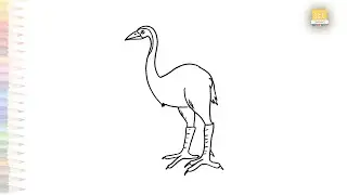 Moa bird drawing easy | Flightless bird drawings | How to draw A Moa step by step | #artjanag