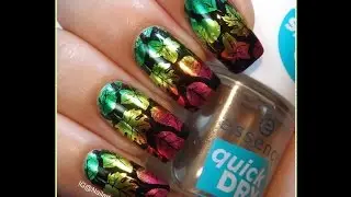 Fall Manicure with Nail Foil and UberChic Beauty Plate - Tutorial
