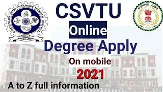 Csvtu online degree apply | how to apply for degree online csvtu | be easy 2021