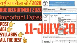 NBE Recruitment 2020 | Jr. Assistant, Steno, Accountant & Other Post | Latest Job Update 2020 |