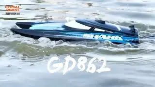 Global Drone New GD862 Shark Racing Remote Control Boat,25KM/H Max Speed!