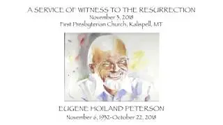 Eugene Peterson Memorial 11-03-18   Edited