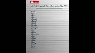 F Letter Words || 20 Words that start with F || Easy English Words