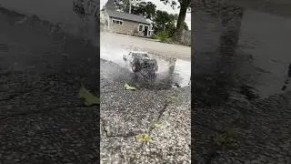 Traxxas slash ultimate 4x4 rc car splashing in puddles #traxxas #rc #rccar #slash #4x4 #slowmotion