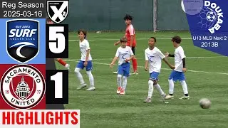 Bay Area Surf 13B Pre-MLS 5-1 Sacramento United 12B Red | MLS Next 2 U13 | 2025-03-16 | HL