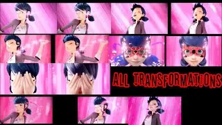 All versions of Ladybug&rsquo;s transformations (season 1,2,3,4, Shanghai)