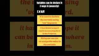 var, let and const in javascript 