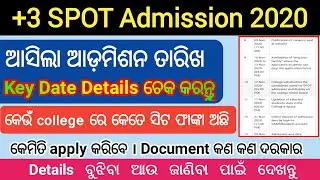Plus 3 Spot Admission Key Date , Details, Guidelines 2020 |+3 Spot Admission Date 2020 |+3 Spot Date
