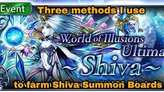 DFFOO Global: Three methods I'm using to farm Shiva Summon Boards! P.S. pls #ShareDaCloud