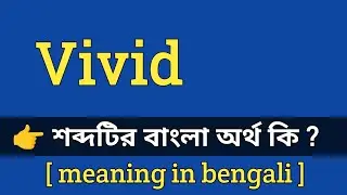 Vivid Meaning in Bengali With Example || vivid শব্দটির বাংলা অর্থ কি হবে ?