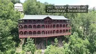 Amazing large cabin overlooking downtown Gatlinburg  365 Smoky View Rd