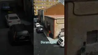 Diorama a pie de calle en escala 1/43 #diorama #maqueta #miniaturas #diecast #modelismo