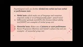 Types of Psychological Tests Part3 By- Dr. Arpita Chaudhary