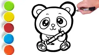 Как нарисовать милую панду 🐼: простое рисование и раскрашивание шаг за шагом для детей.