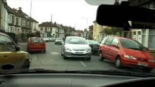 Driving in Ashley Down Road, Bristol, England