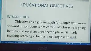 Educational objectives