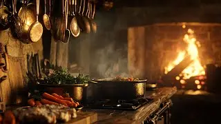Medieval Fireplace Space - Relaxing Fantasy | Relaxing Celtic Music, Cozy Pub Atmosphere