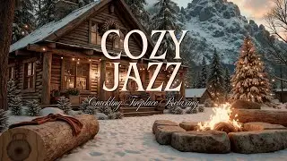Slow Jazz | Cozy Cabin Vibes | Winter Jazz Music for Deep Relaxation & Fireplace Sounds