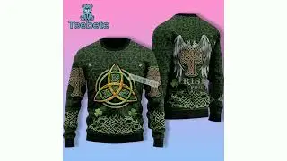 St Patricks Day Irish Pride Shamrock Ugly Christmas Sweater Green Funny