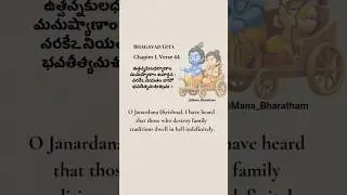 Bhagavad Gita Chapter-1 Verse -44 #bhagavadgita #gita #indianhistory #spirituality #manabharatham